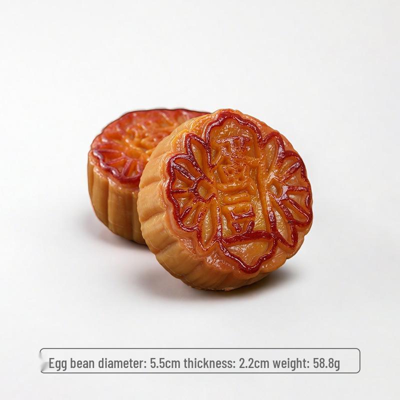 PVC Fake Mooncake Toy - Mid-Autumn Festival Egg Yolk, Lotus Seed, Red Bean Paste Flavors - Display/Photography Prop
