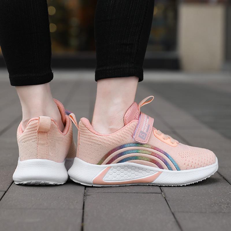Design Red Trainers Shoes for Kids Girls Comfortable Platform Girl Sports Shoes Large Children's Running Sneakers