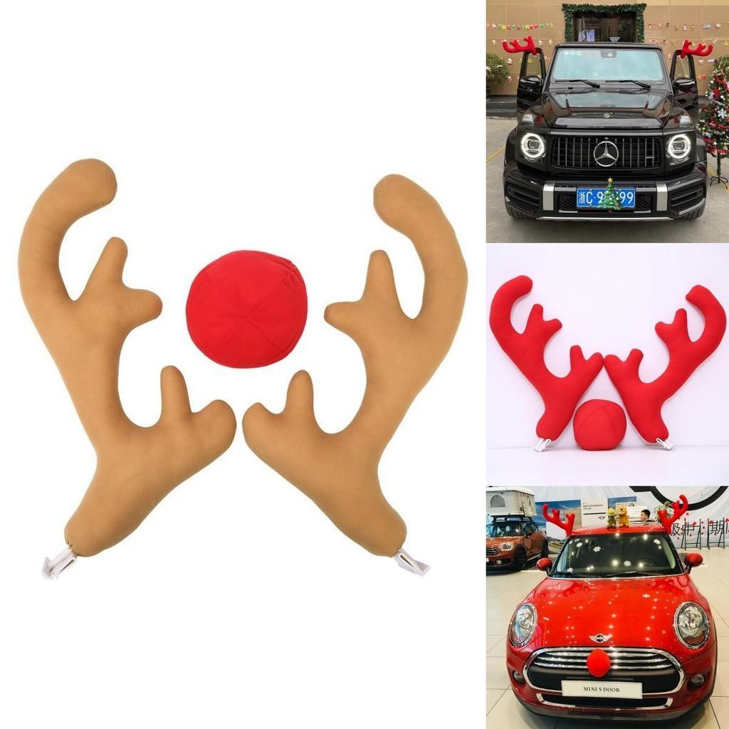 Festive Christmas Car Roof Decoration With Unique Deer Antlers Pvc And Cloth Material