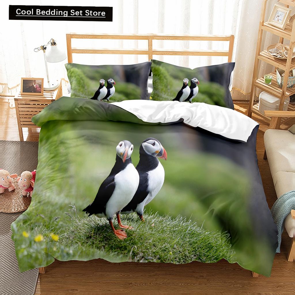 Red Rare Birds King Queen Duvet Cover Tropical Flying Animals Bedding Set Wildlife Quilt Cover 2/3Pcs Polyester Comforter Cover