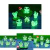 Adorable Glowing Frog Figurines For Car And Desk Resin Craft Decor Accessories