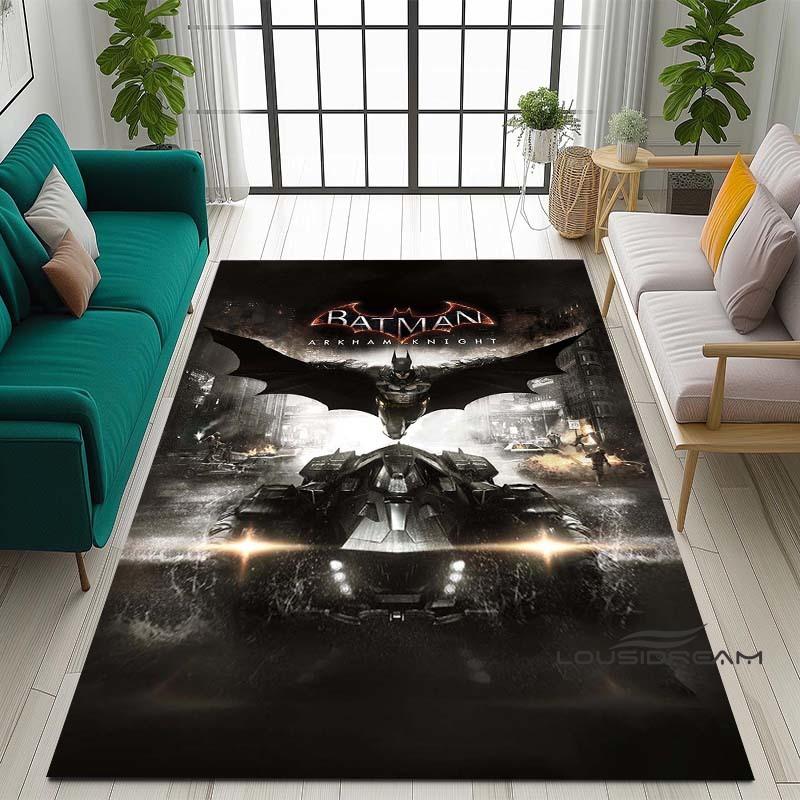 Cartoon Classic: Batman Area Rug — Batman Logo Accent Rug for Living Rooms & Kids' Bedrooms — Comfortable, Non-Slip, and Durable