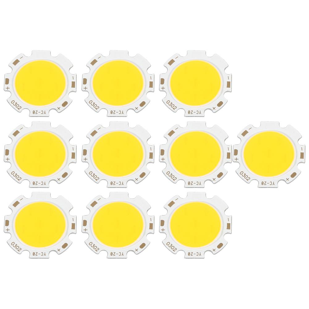 

10 шт. Круглый COB 3 Вт Светодиодный чип высокой мощности Лампа Свет Естественный белый