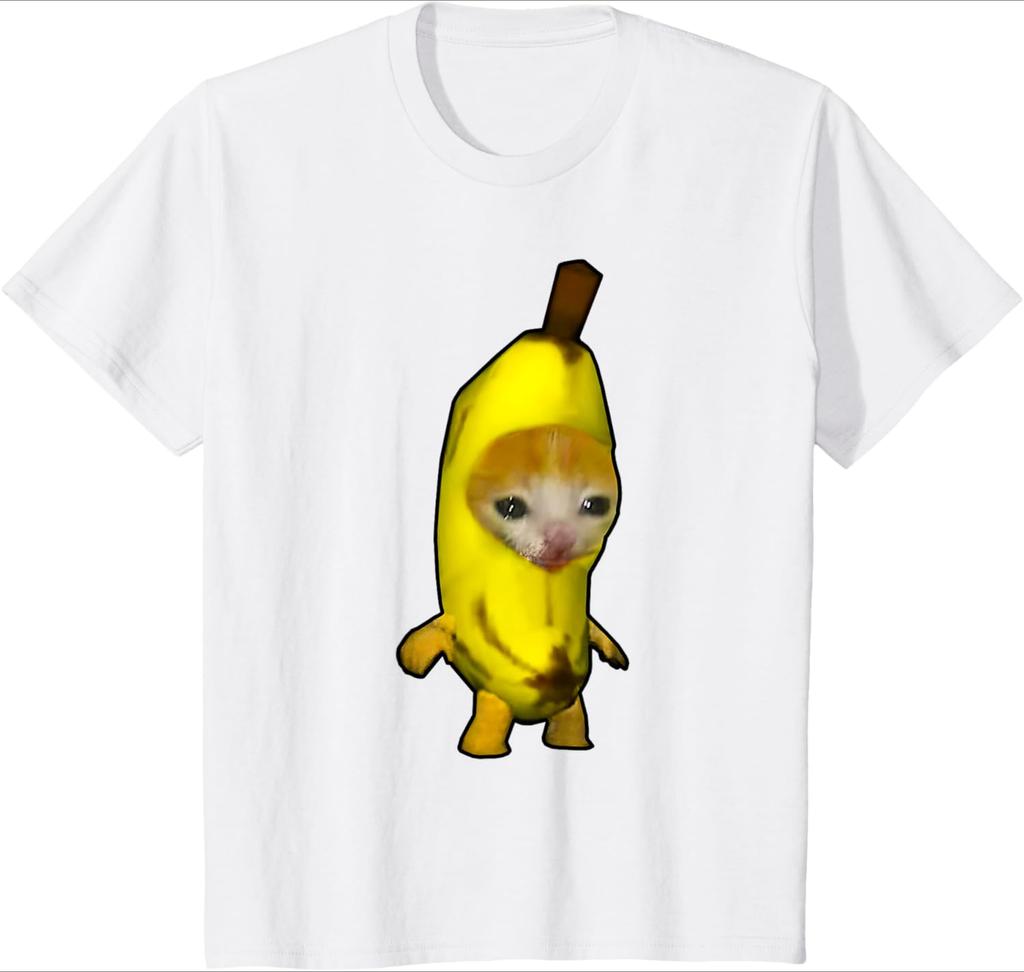 Women's Casual Oversized Top Versatile Crew Neck Short Sleeve for Daily Wear Funny Banana Cat T Shirt Creative Cat Meme Design