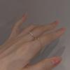 Yousheng Women Ring Opening Minimalist Elegant Luxury Golden Rhinestone Embedded Love Heart Finger Ring Fashion Jewelry