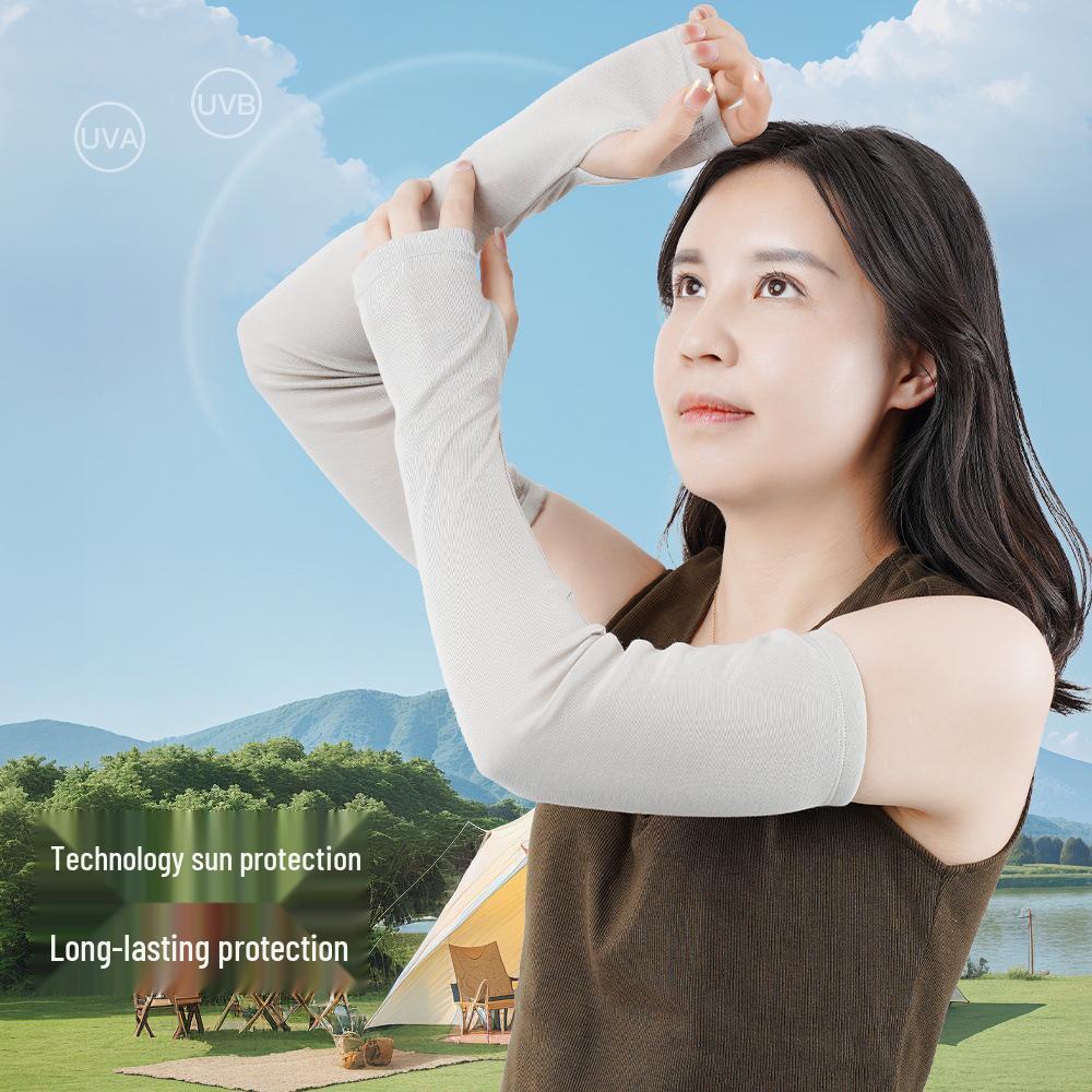 Women's Tencel Sun Protection Ice Sleeves - UV-Resistant, Breathable Arm Covers for Summer Cycling and Driving