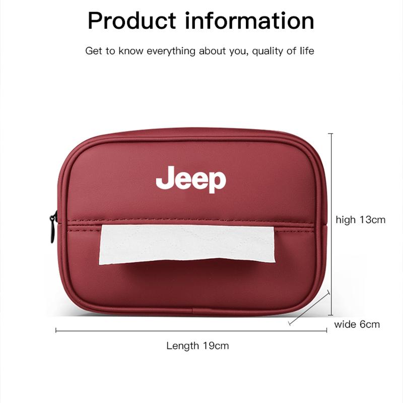 Car Interior Tissue Storage Bag Accessories Toilet Paper Organizer For Jeep Grand Cherokee Wrangler JK Gladiator Compass Patriot