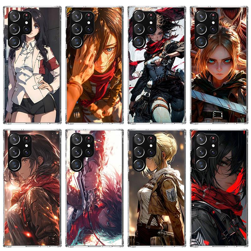 A-Attack On T-Titan Annie Mikasa Phone Case For Samsung Galaxy S26 S25 Edge S24 S23 Ultra S22 Plus S21 S20 FE Soft TPU Back Cove