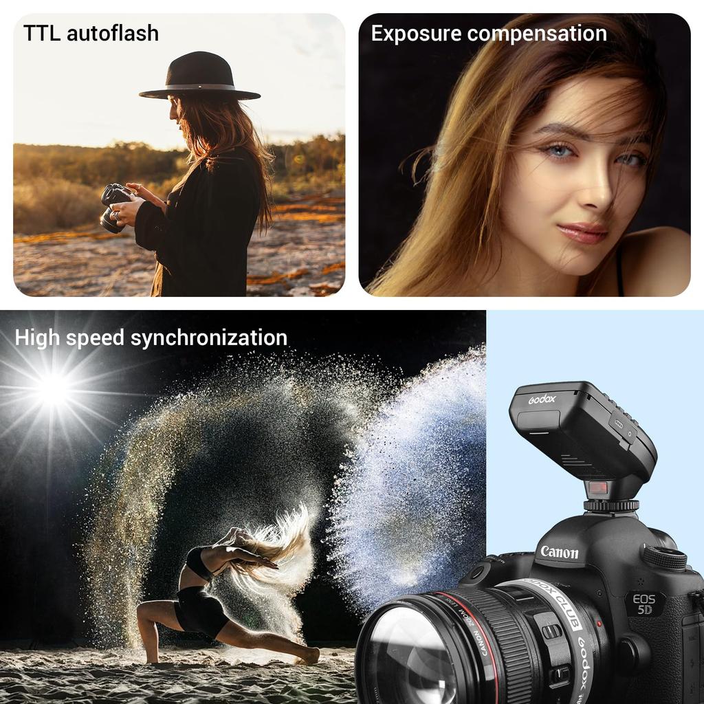 GODOX Spoušť Bezdrátový vysílač blesku pro fotoaparáty Canon EOS Bezdrátový vysílač systému X Vysokorychlostní synchronizace HSS XPro-C 2.4G 1/8000s