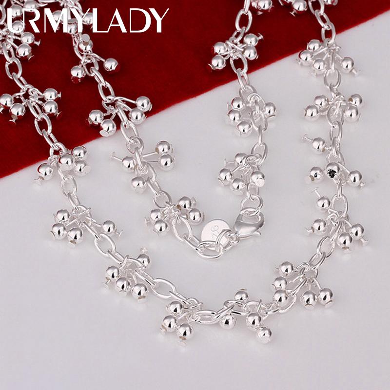 925 Sterling Silver Beads Chains Necklaces For Women Luxury Designer Jewelry