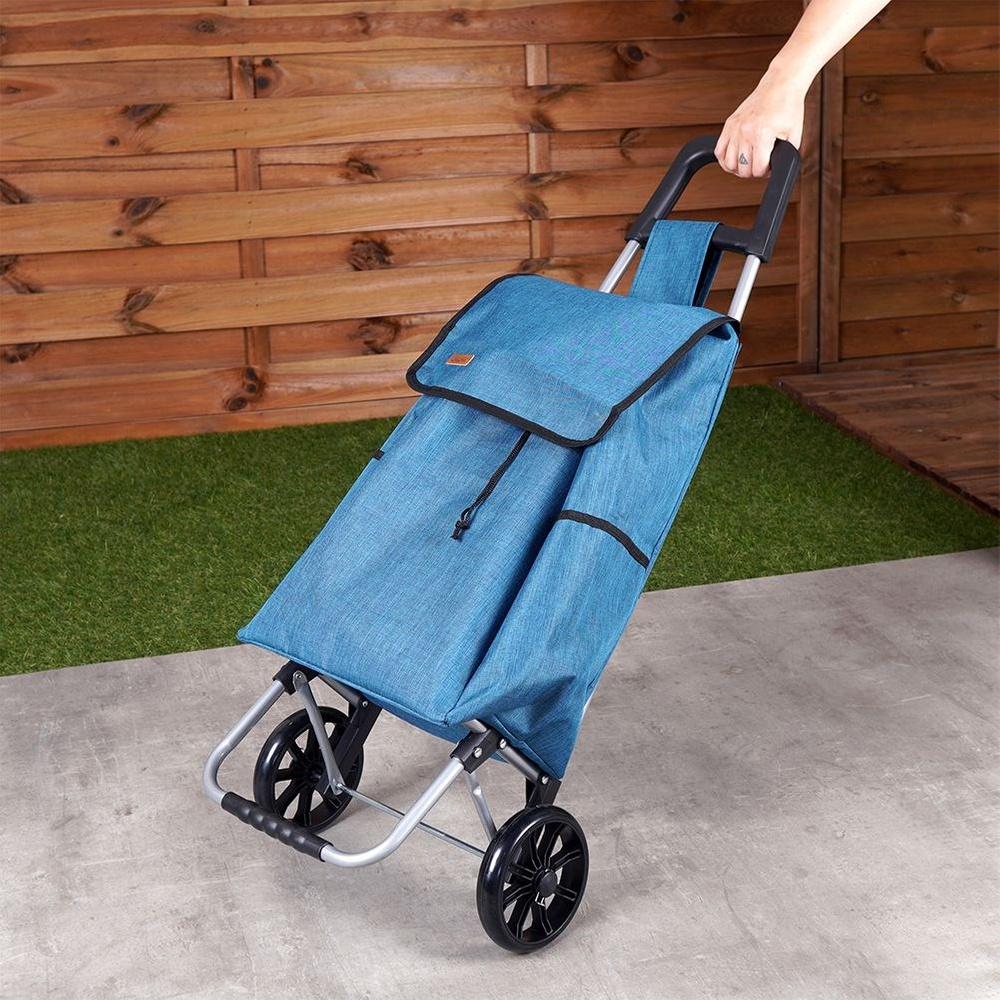 Shopping trolley with bag, blue, 40 l