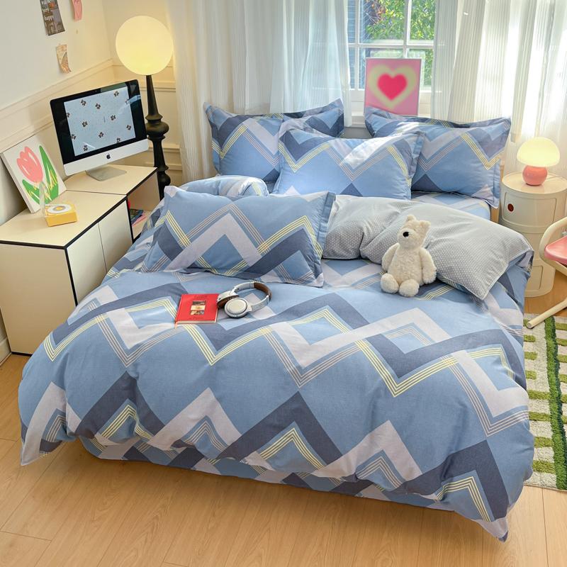 100% Cotton Duvet Cover Set 3 Pieces with 2 Pillowcases Soft Breathable Printed Bedding