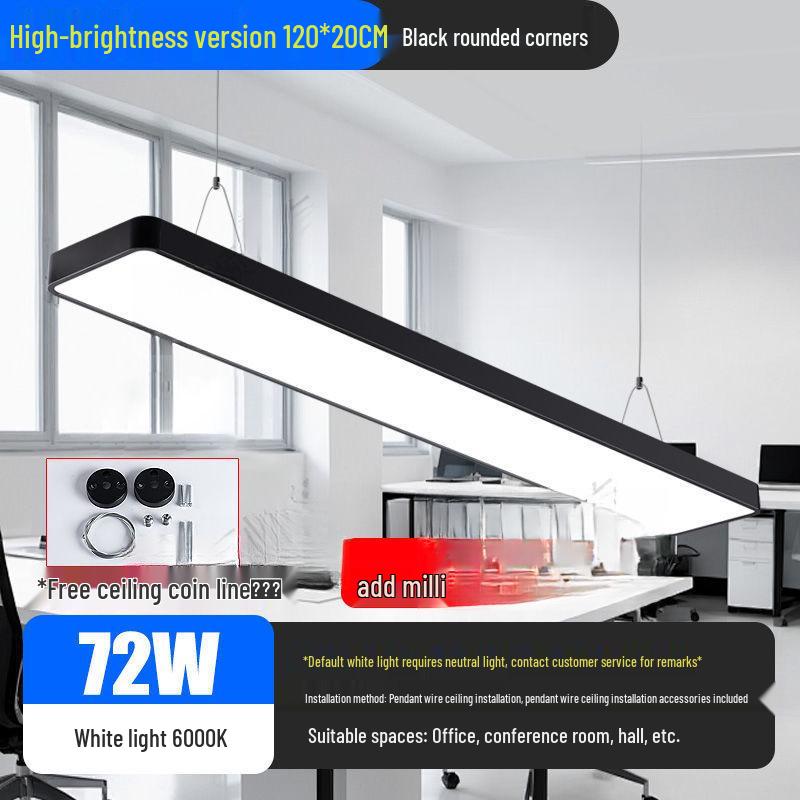 Minimalist Rectangular LED Pendant Light for Barber Shop, Office, or Living Room Ceiling