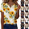 Sommer Oberteile für Damen Knopfleisten Blusen für Damen Elegant Lässig V-Ausschnitt T-Shirts
