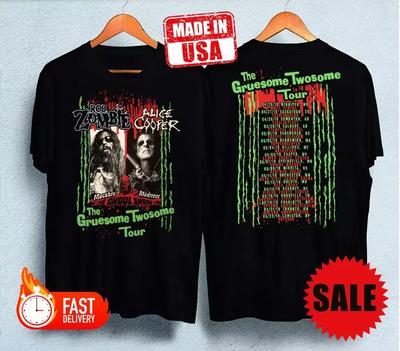 Rob Zombie Alice Cooper The Gruesome Twosome Tour Maglietta Unisex S-5XL