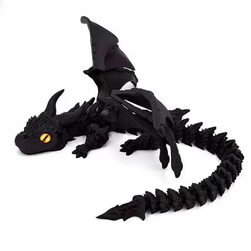 30cm Creative 3d Printed Dragon Statue With Wings Resin Art Decoration Dragon Home Office Desktop Decoration Decoration