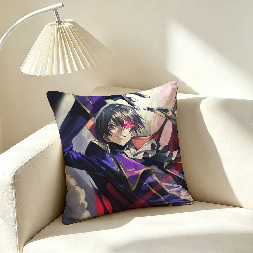Ccode Geass Lelouch Anime Pillow Case Square Doublesided Sofa Cushion Cover Bedroom Bedside Pillow