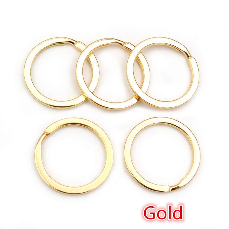 20Pcs 25 28 30mm Gold Silver Plated Key Ring Llaveros Clasp Findings Key Chain Split Ring Plated Key Ring For Jewelry Making