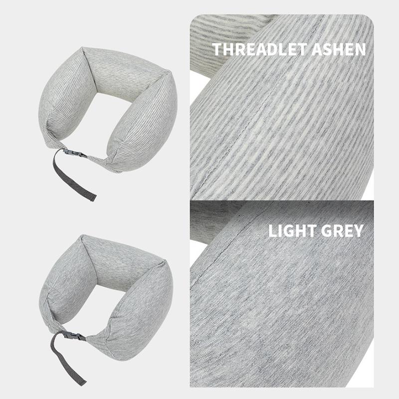 Neck Pillow Neck Support Breathable Stuffable U-Shaped Pillow With Hidden Zipper Adjustable Drawstring Neck Pillow For Travel