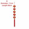 Printed Pattern Chinese Lantern Pendant Flocked Fabric Circular Window Lantern  Chinese New Year