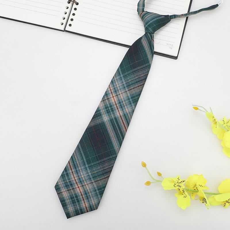 Jk Small Tie Female College Style Lazy Japanese Plaid Uniform Shirt Tie Student Ins Men'S And Women'S Short Styles Free Of Charge