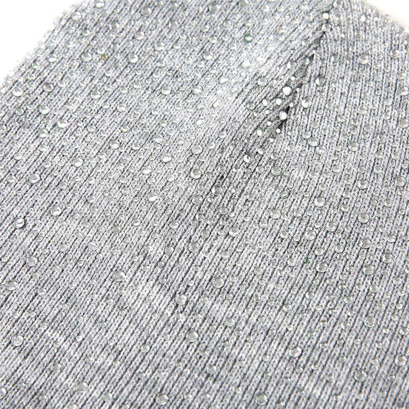 Autumn Winter Beanie Casual Rhinestone Knit Hat