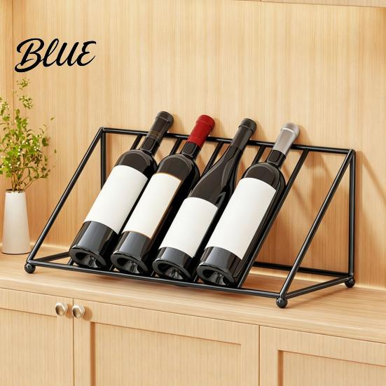 Small Wine Storage Iron Art Liquor Display Bottle for Kitchen Shelf Tilted Rack Modern Holder Stand Style Holder Home