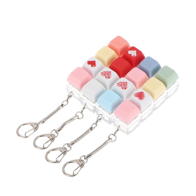 Mechanical Keyboard Switch Keychain Set Stress Relief Toys Diy Pressing Sensory Keyring For Adults