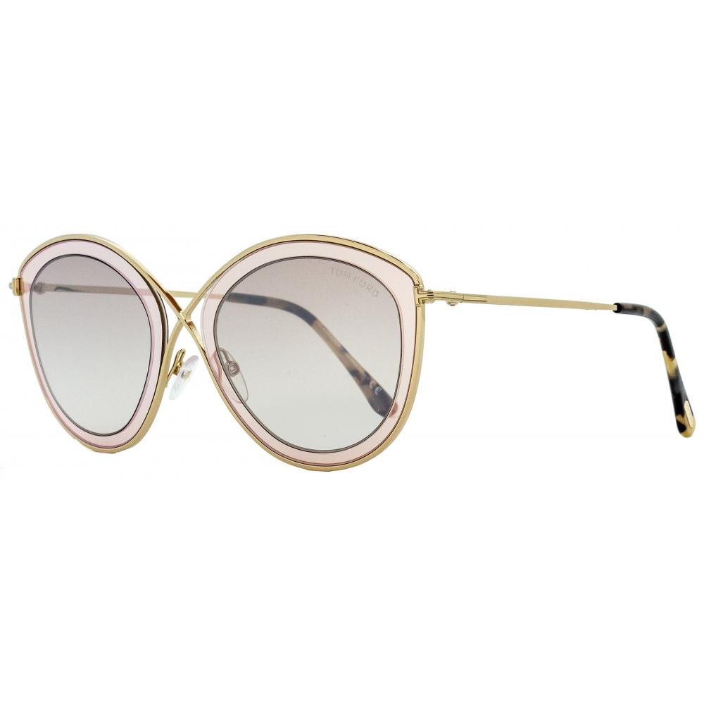 

Женские солнцезащитные очки Tom Ford TF604 Sascha 02 47G Золотые Светло-коричневые 55 мм