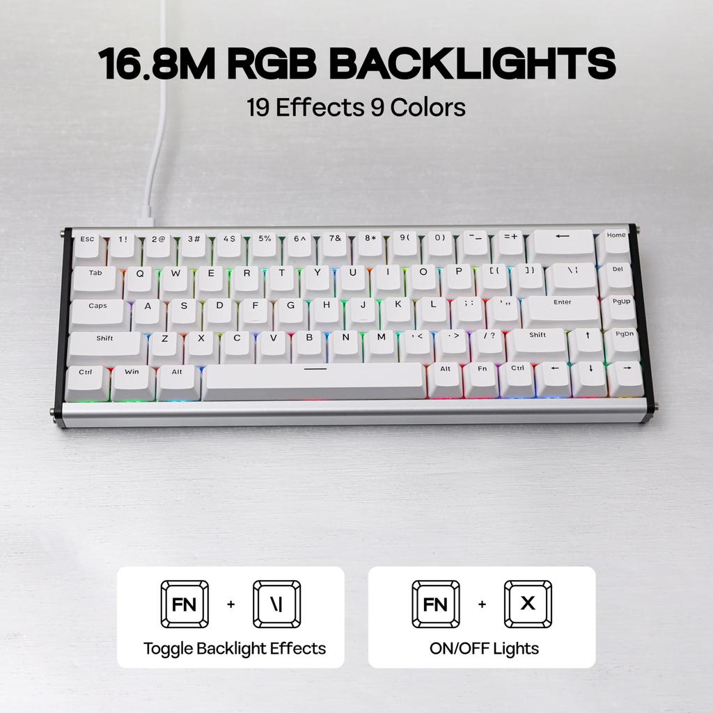 MechLands AJAZZ ALUX68 HE Aluminum Rapid Trigger Gaming Keyboard with Magnetic Wired Hall Effect 8K Polling and RGB Backlighting ALUX68 Switches,