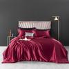 Imitation Silk 4-Piece Bedding Set: Duvet Cover, Fitted Sheet, Smooth Ice Silk Feel