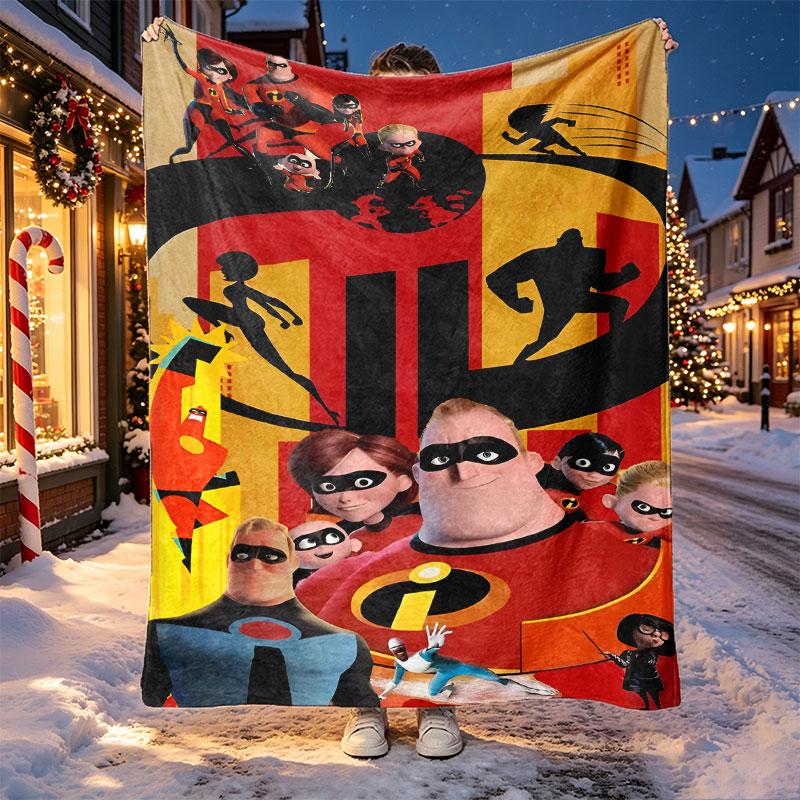 Incredibles Pattern Blanket for Home Decoration, Bed, Sofa, Car Travel, Camping, Suitable for All Seasons, Birthday Christmas Gift