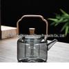 ZISIZ Glass Teapot with Walnut Wood Handle