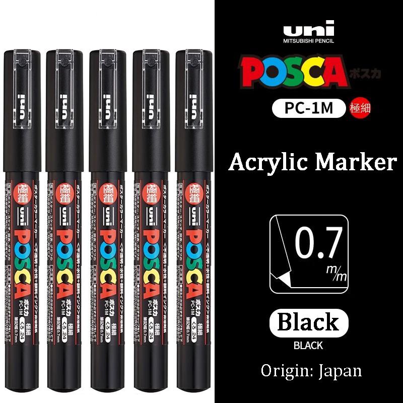 Маркер Uni, PC-3M Акриловые маркеры Posca, перманентный маркер, краска-маркер для граффити Для камня, металла, кожи, керамики, стекла, пластика