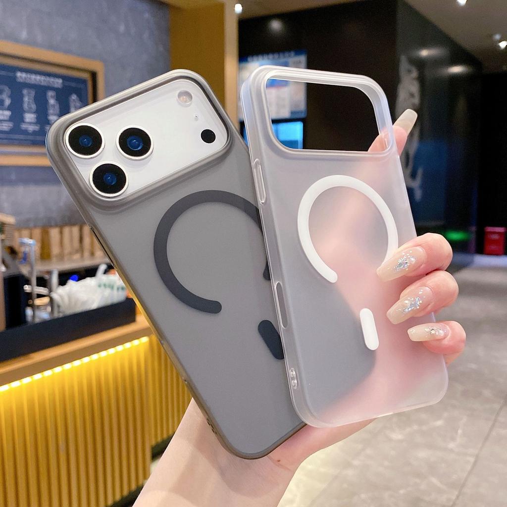 Applicable To IPhone17promax Ice Fog Magnetic Suction Phone Case Matte Apple 16 Premium Ultra Thin 15 Protection Case