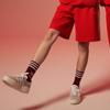 Adidas Originals Cn Short U Three Stripe Color Block Elastic Waist Sports Shorts Unisex Shorts Light-Crimson IT4477