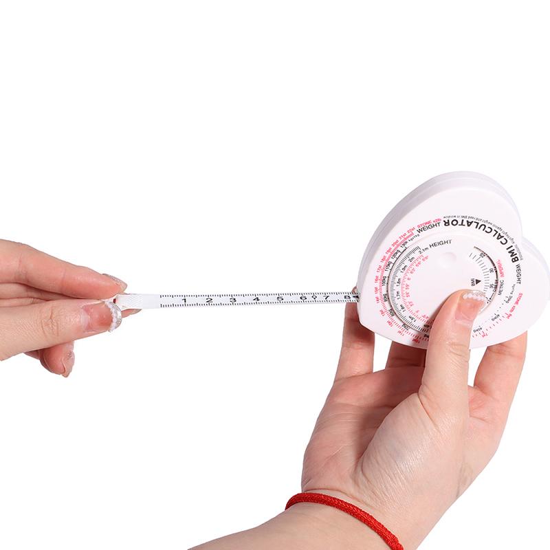 150Cm/60" Heart Shape Bmi Tape Accurate Body Measuring Tape Bmi Calculator Cut Size Measurer Ruler Tailor Tool Clothing Design Measurement Tool