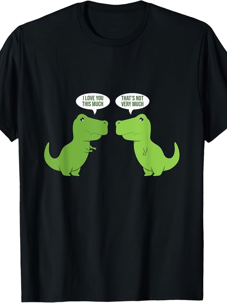Funny Dinosaur Couple Meme TShirt Cute Graphic Tee Casual Short Sleeve Cotton TShirt