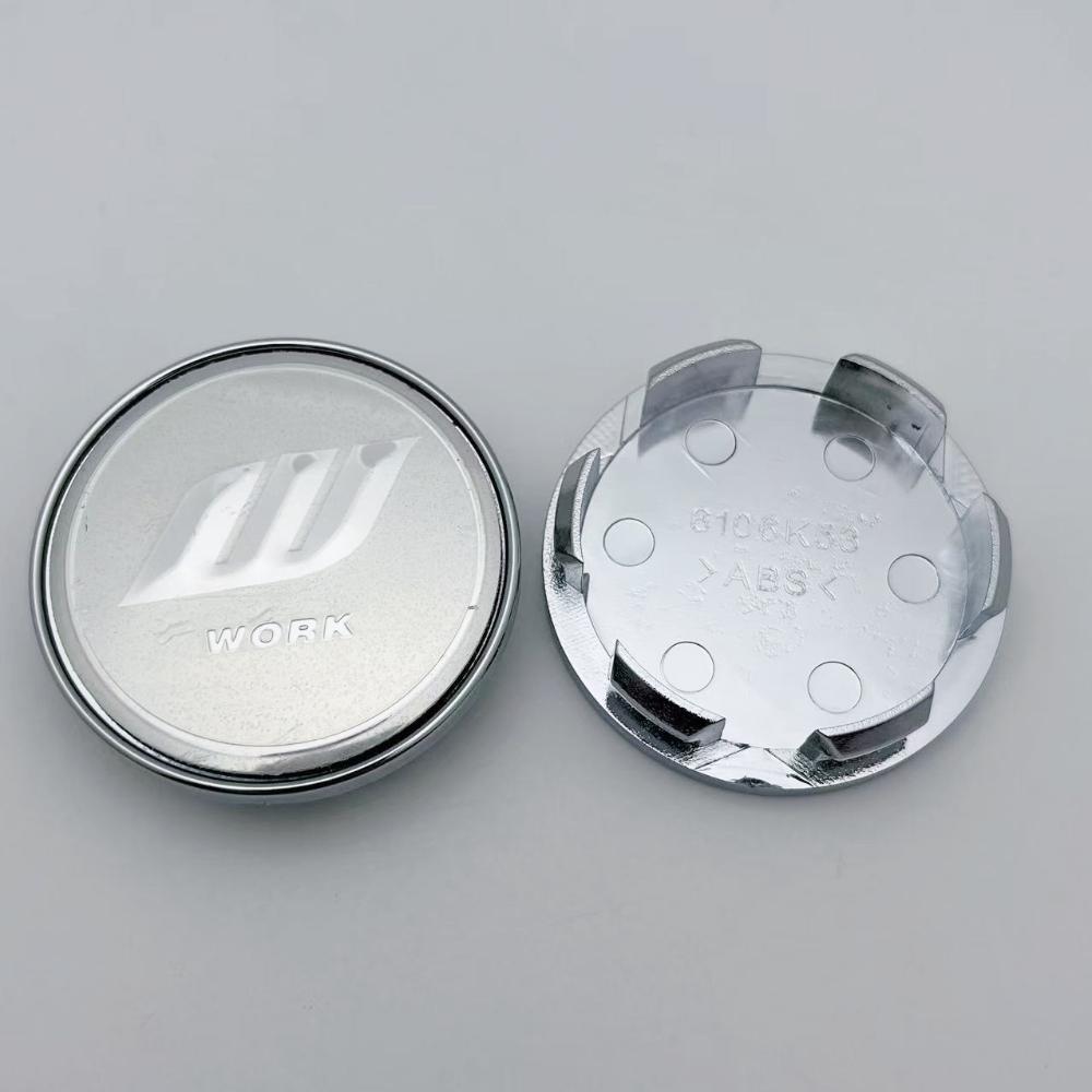4pcs 53mm ( 48mm I.D) Car Wheel Center Caps With W Work Logo Emblemr Chevrolet Wheels Hub Rim Hubcap Centre Cover Accessories