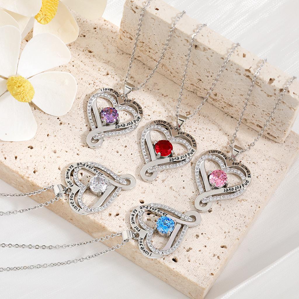 Double-Layer Eternal Love Necklace Female, Ocean Heart Twelve Star Stone Series Love Necklace