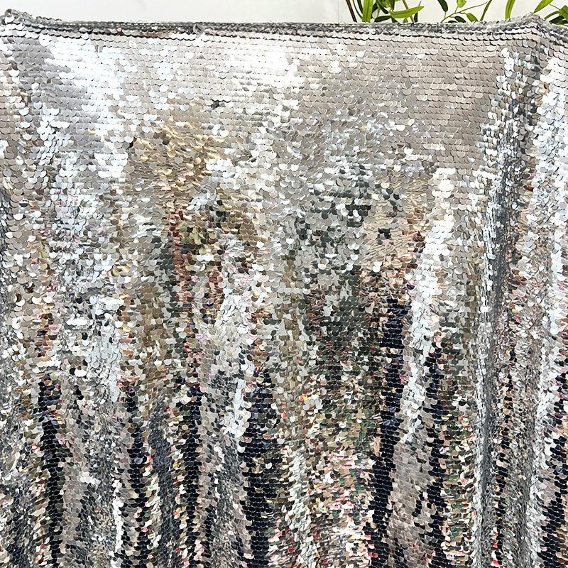 

5mm Fish Scale Sequin Fabric Thicken for DIY Formal Wear Party Dresses 90X125cm 1 Yard