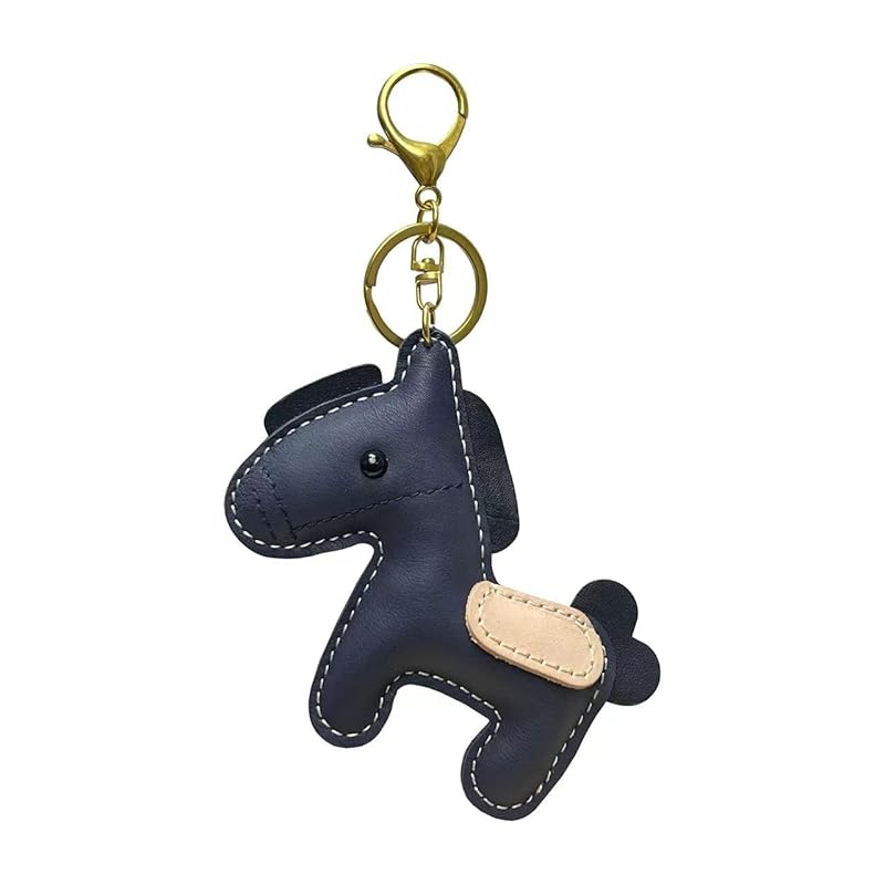 

[Yocipa] Cute genuine leather horse-shaped key chain A certain horse design charm leather key chain bag charm car key ring bag charm for bags key ring