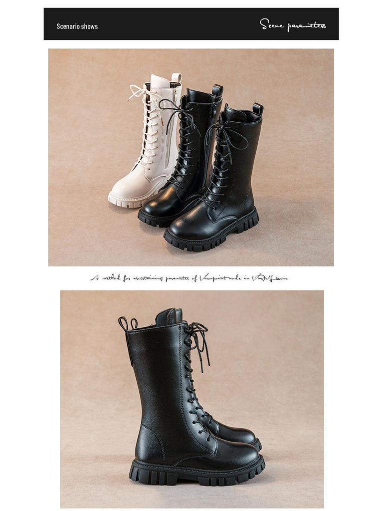 Winter 2025 Girls' Korean & British Style Martin Princess Long Boots