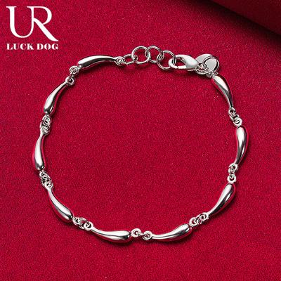 Pulsera de gota de agua de plata de ley 925, joyería de boda de moda