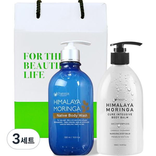 

Pogonia Moringa Body Wash 500ml + Cure Intensive Body Balm Lotion 500ml Gift Set, 3 set, Korean popular cosmetics set