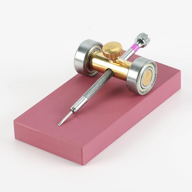 Adjustable Size Wristwatch Screwdriver Sharpener Holder Tool For Jewelry And Watch Repair Durability Metal Construction