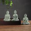 Porcelain Green Sandstone Buddha Ornament for Zen Fish Tank or Bonsai Display
