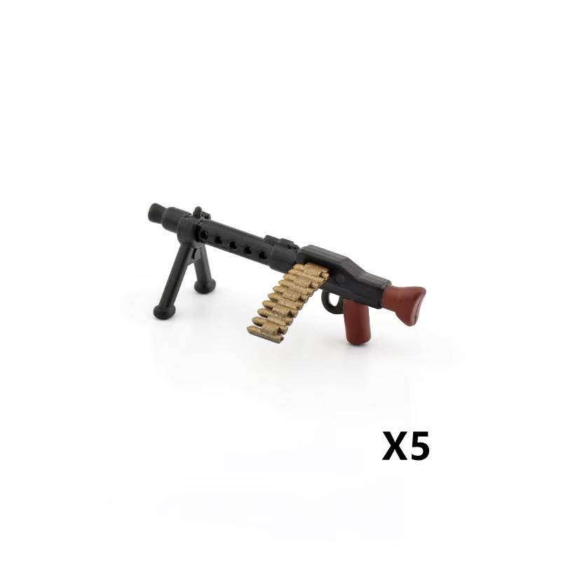 5/10 WW2 Soldier Weapons Building Block Two-color Printing Machine Rifle Submachine Sniper Guns Military Accessories Block Bricks C238