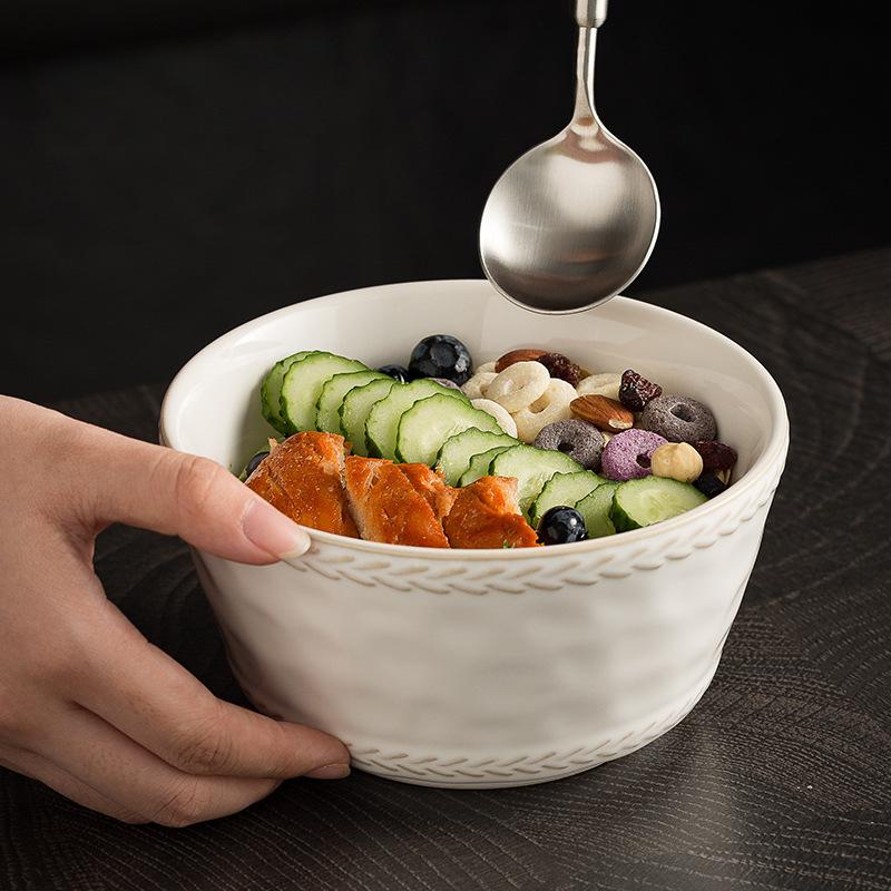 Wheat Ear Underglaze Color Noodle Bowl Simple Meal Bowl Restaurant Kiln Change Ceramic Bowl Soup Bowl New Household Rice Bowl Instant Noodle Bowl