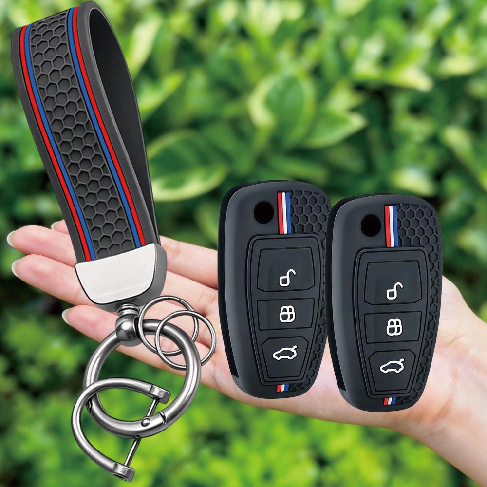 New Style Keychain Silicone Car Remote Key Fob Cover For Ford Ranger C-Max S-Max Focus MK3 Galaxy Mondeo Transit Tourneo Custom